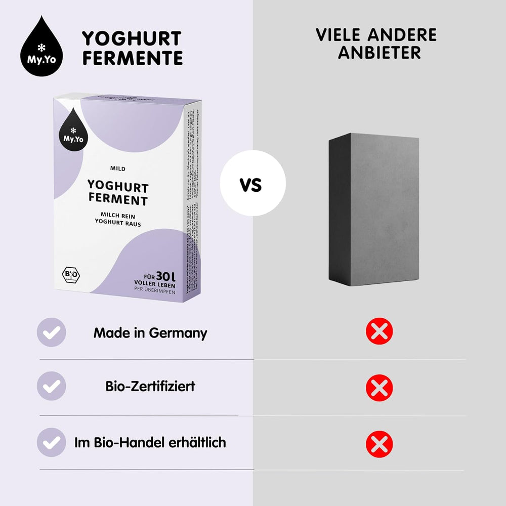 Bio Yaourtferment Doux | 6x5grs | Joghurtkulturen für bis zu 30 L self gemachten yaourt doux