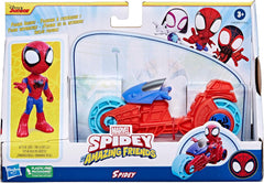SPIDEY et SES AMAZING FRIENDS Marvel Spidey Motorcycle Figure Jouet pour garçons et filles à partir de 3 ans Figurines d'action Naty Shop