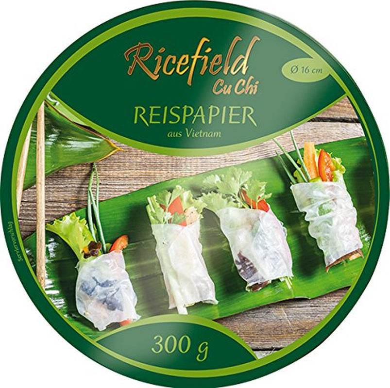 Papier de riz Ricefield, rond 16 cm, (85-95 pièces/kg), 4 paquets (4 paquets x 300 g)