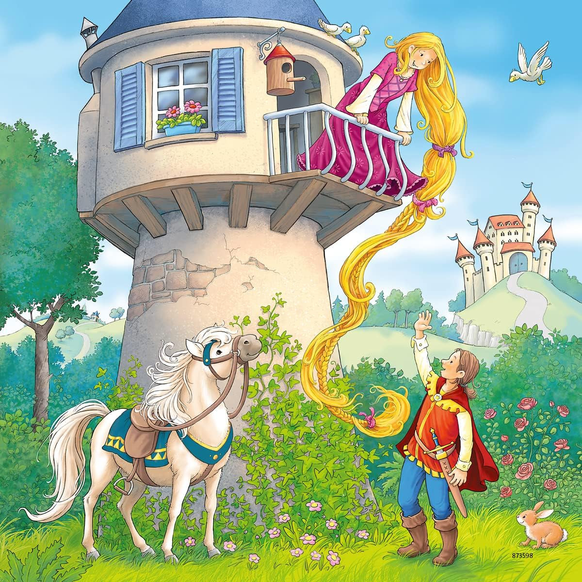 Ravensburger Puzzle pentru copii - 08051 Rapunzel, Scufița Roșie și Regele Broască - Puzzle pentru copii de 5 ani și peste, cu 3X49 piese Puzzle Naty Shop
