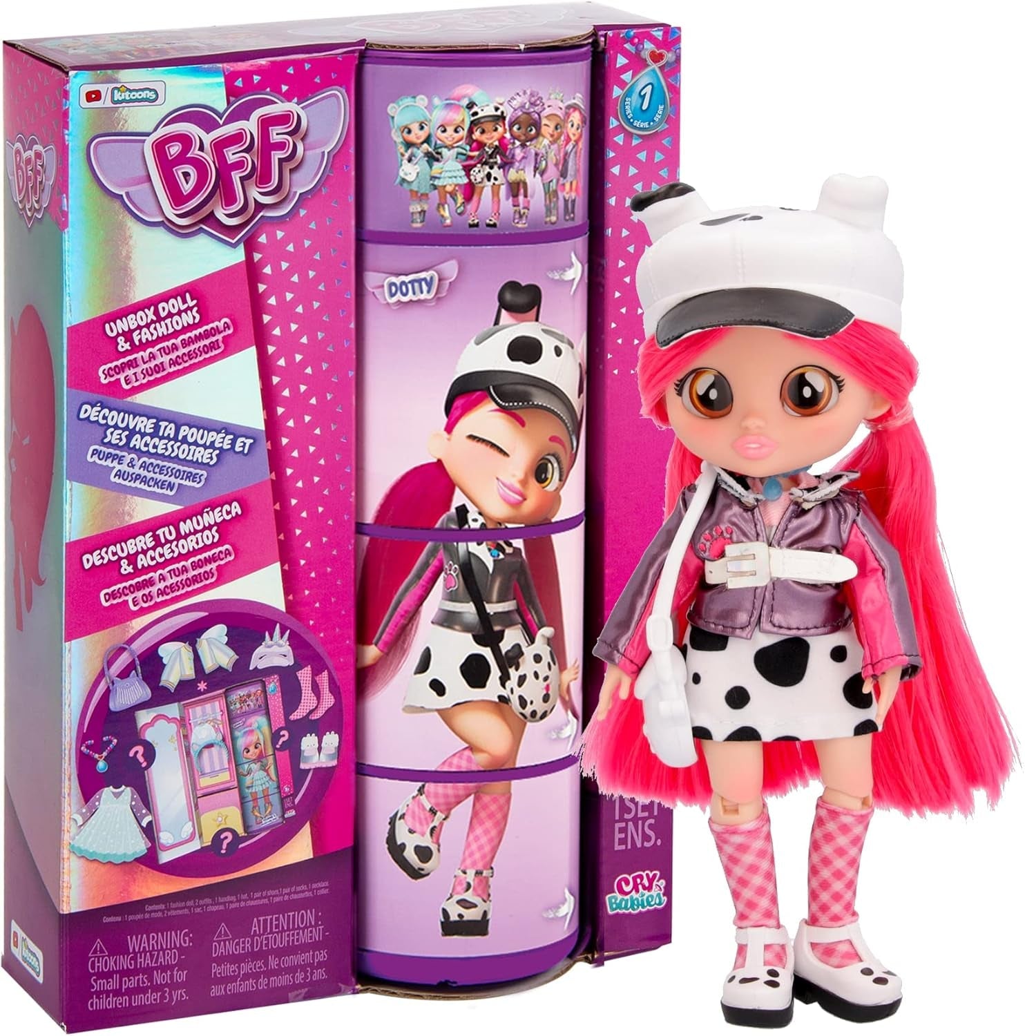 S2 Hannah Modepuppe mit Langen Haaren, Stoffkleidung und 10 Accessoires – Spielzeuggeschenk für Mädchen und Jungen + 5 Jahre