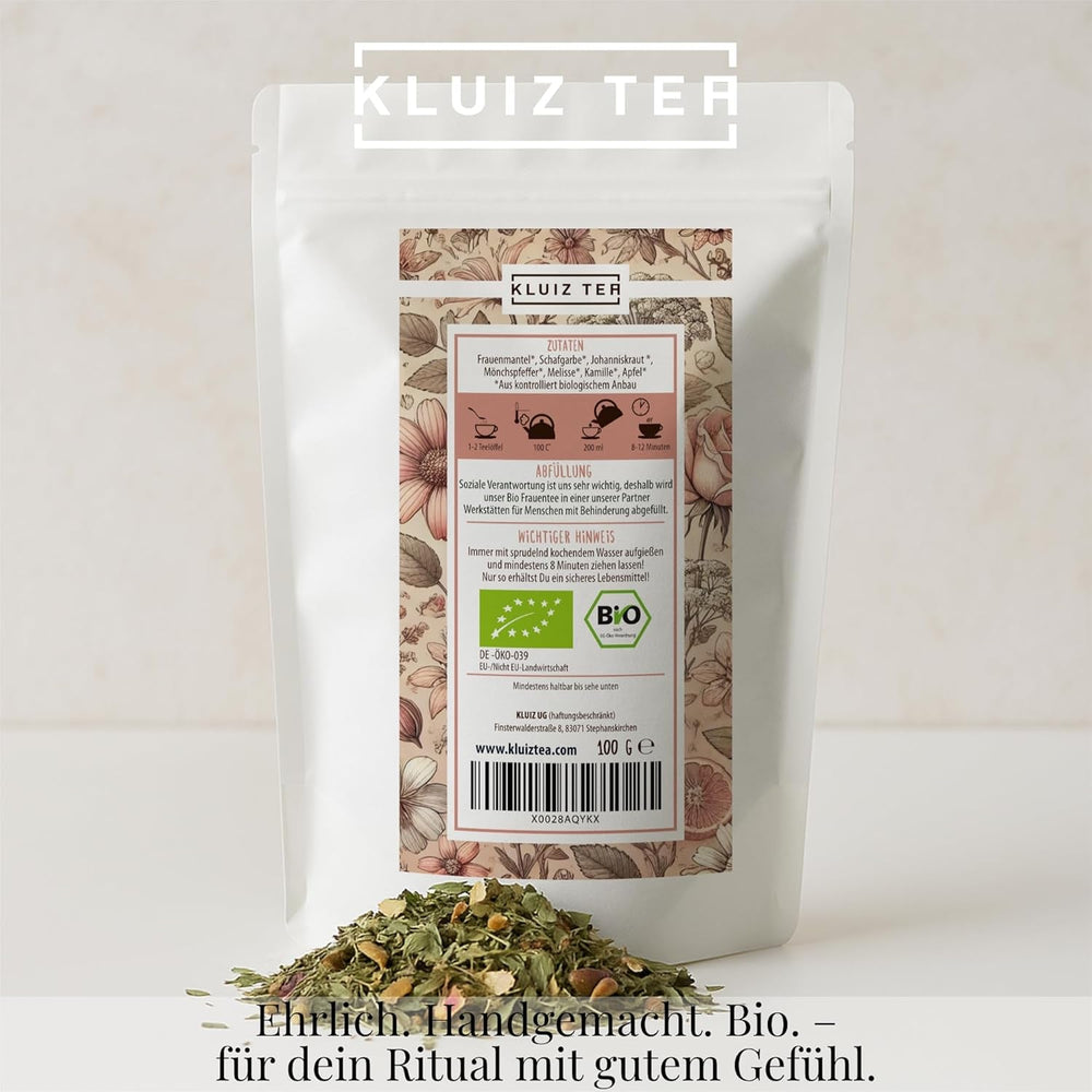 Ceai pentru femei bio vrac - 100 grame I Ceai din plante cu alchemilla, agnocastan, coada șoricelului și alte plante tradiționale I Ceai din plante de la KLUIZ