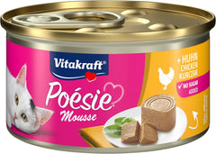 Vitakraft Poésie Mousse, hrană umedă pentru pisici, spumă aerisită, cu pui, fără zahăr adăugat sau cereale (12 x 85g)