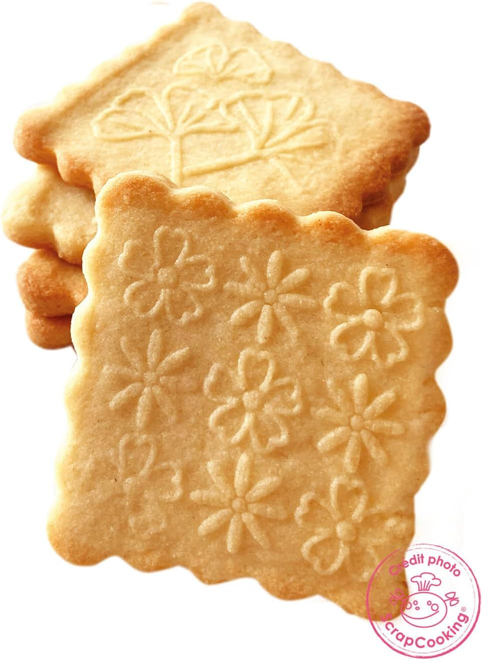 ScrapCooking Tampon de pâtisserie en bois à motif floral comprenant 1 emporte-pièce et un motif floral en relief sur 5 faces -5122