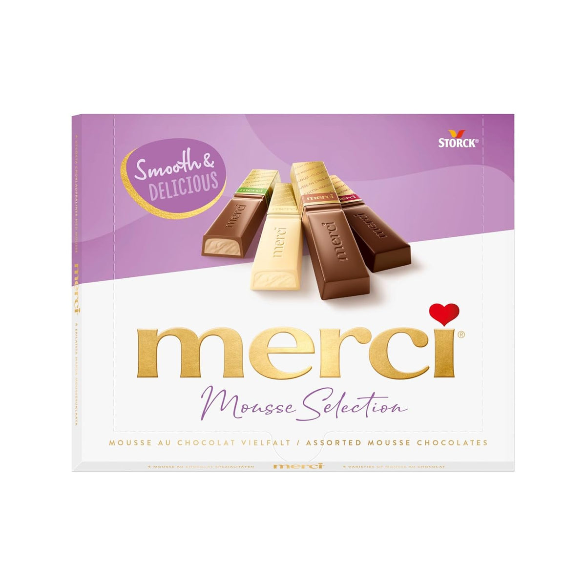 merci Variété Mousse au Chocolat Finest Selection – 1 x 210 g – Spécialités Mousse au Chocolat Exquise – Pralinés fourrés et non fourrés