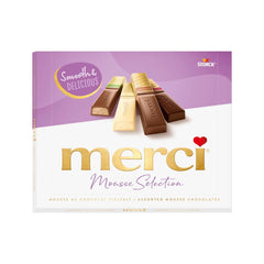 merci Variété Mousse au Chocolat Finest Selection – 1 x 210 g – Spécialités Mousse au Chocolat Exquise – Pralinés fourrés et non fourrés