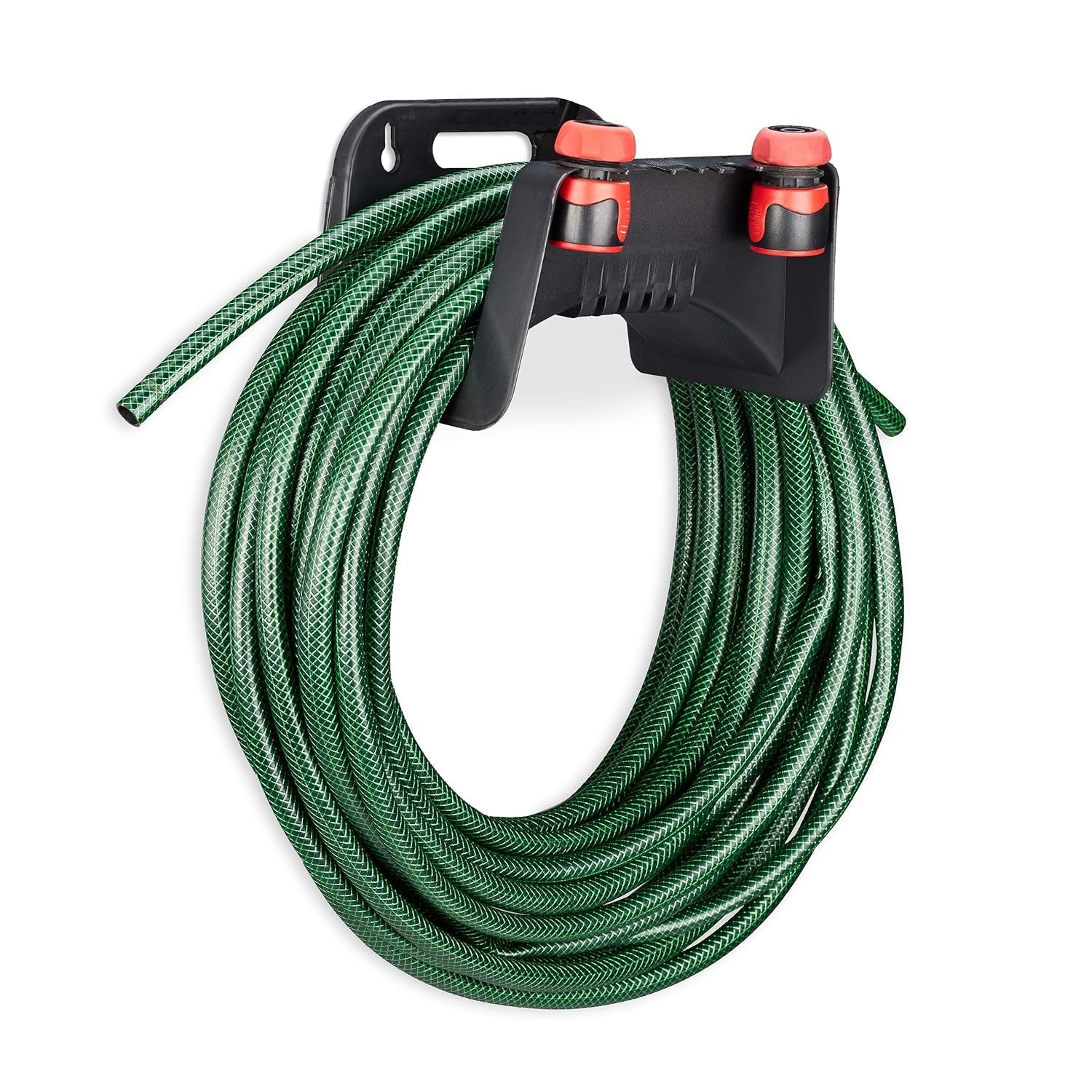 Relaxdays Support Tuyau, Support Tuyau Mural en Plastique, Support Tuyau d'arrosage, Hauteur 14 x 24 x 16 cm, Noir