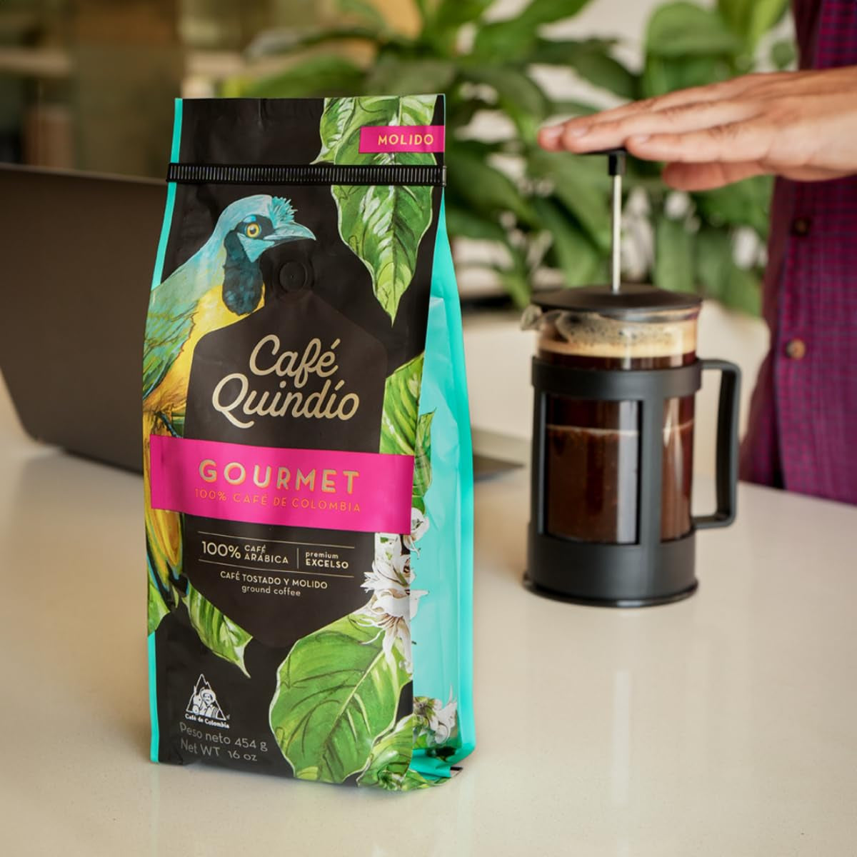 Cafe Quindio Gourmet - Café Spécial - Café en grains 100% Arabica, Colombie, 250g - idéal pour les machines à porte-filtre, les machines entièrement automatiques, le café filtre ou la presse française