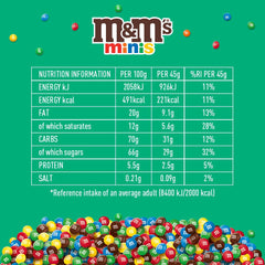 M&M's Chocolate Minis, Chocolat, 1 x 324 g, Lentilles au chocolat (324 g) (Paquet de 2)