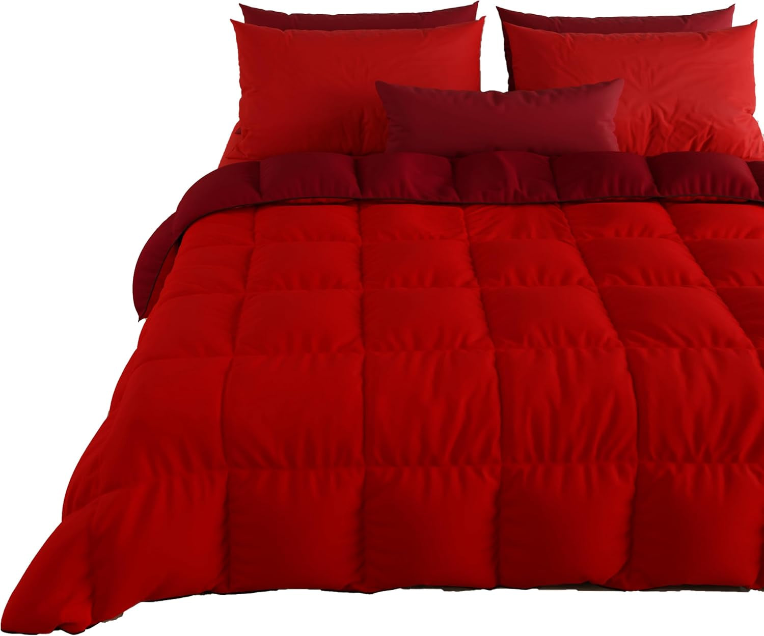 PETTI Artigiani Italiani - Couverture d'hiver pour lit double, maxi, monochrome, double face, blanc, gris, 100% Made in Italy