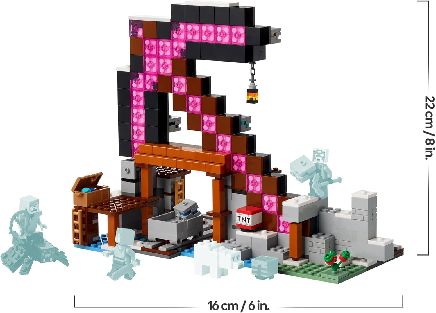 LEGO Minecraft Die Spitzhackenmine - Jeu interactif pour enfants - Figurines Alex, Minenarbeiter et Stray Spinnenreiter - Ensemble de jeux de joueur pour jeunes et filles à partir de 8 ans - 21277