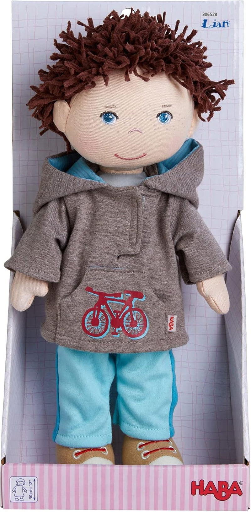 HABA Puppe Lian – Weiche Stoffpuppe 30 cm, ideal für Babys und Kleinkinder, waschbar & leicht an- und ausziehbar, ab 18 Monaten – 1302109001