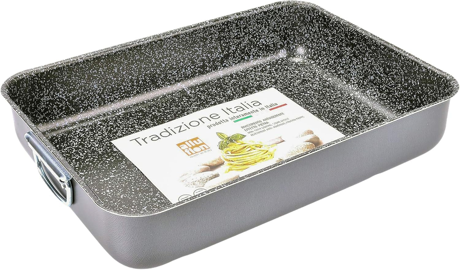 Alluflon Tradiție Italia Lasagna Forma, aluminiu, negru, 35 x 25 cm Matrite si tavi pentru copt Naty Shop