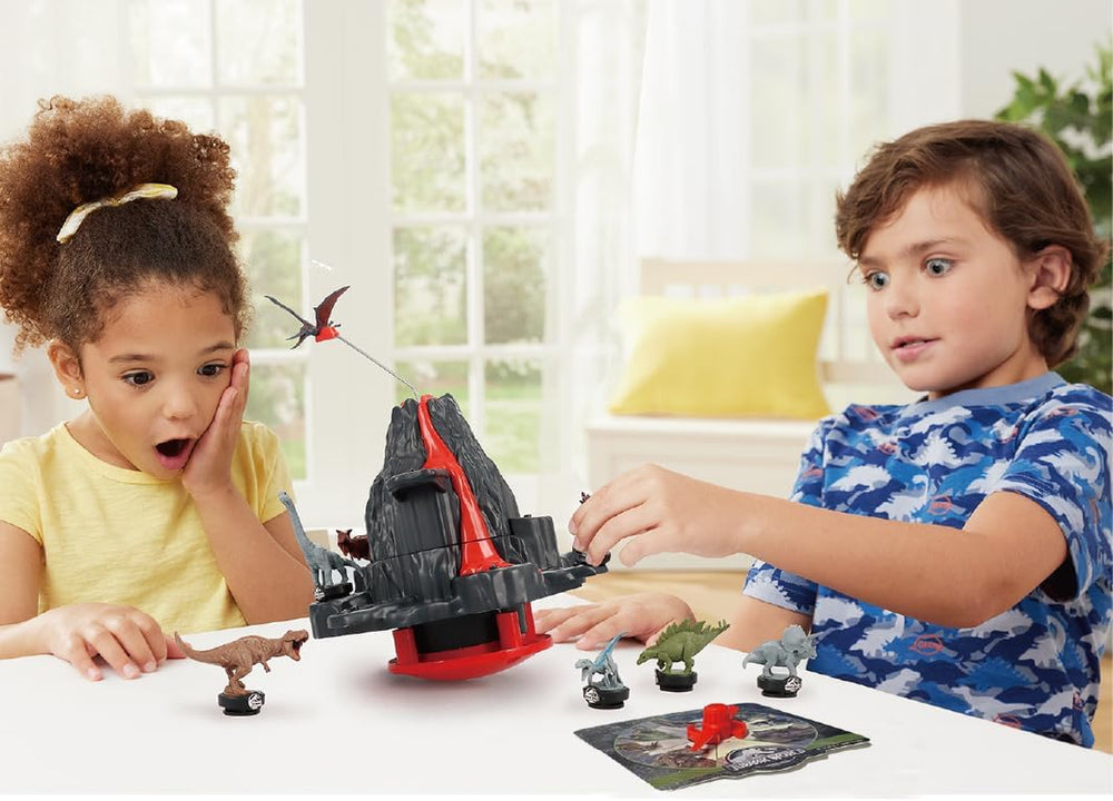 EPOCH Games - Jurassic World Trembling Volcano 7509 Jeu de société dinosaure pour enfants à partir de 4 ans