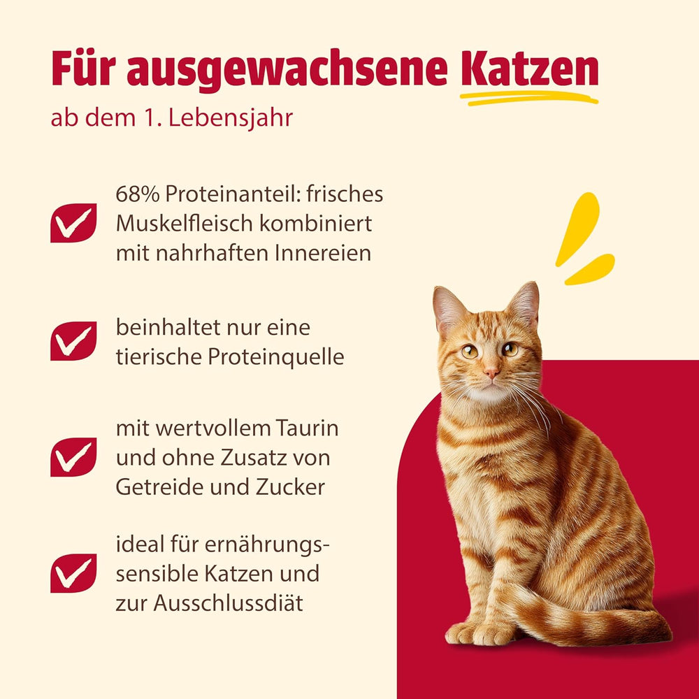 animonda Carny Adult Single Protein Pure Chicken (6 x 400 g), hrană umedă pentru pisici adulte cu o singură sursă de proteine, hrană umedă pentru pisici adulte, fără cereale și fără zahăr