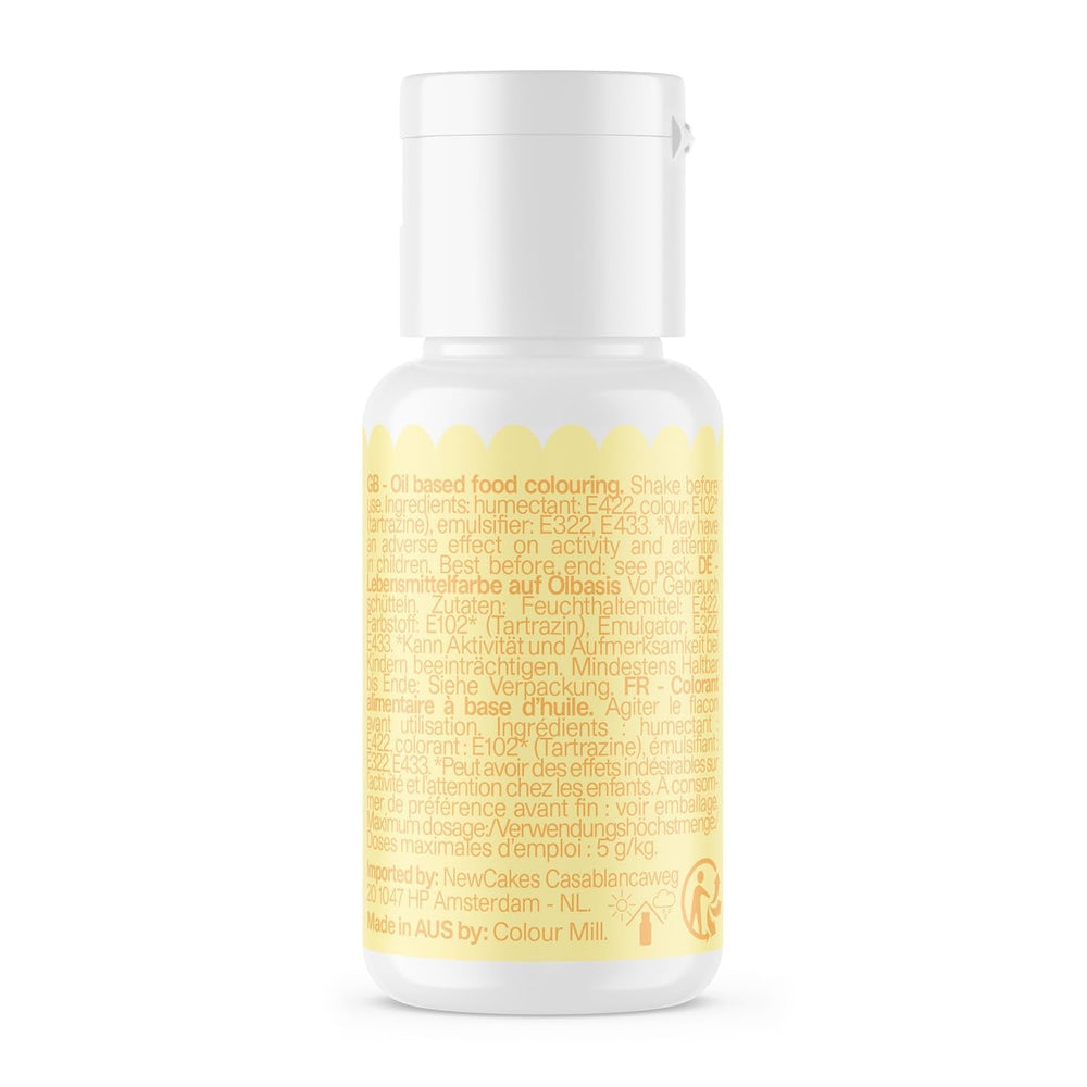 Colorant alimentaire à base d'huile de citron Color Mill - Colorant alimentaire pour chocolat, fondant, muffins, gâteaux, pâtisserie, macarons - Colorant alimentaire pour décoration de gâteaux - 100 ml