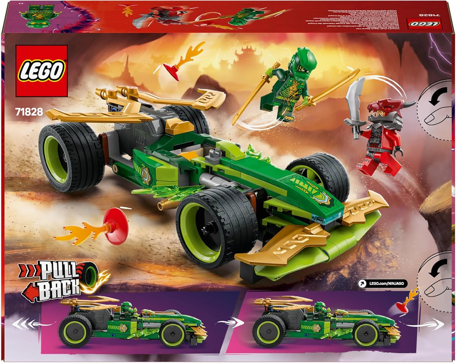 LEGO NINJAGO Lloyd's Action Speedster - Voiture de construction avec 2 figurines pour jouer un rôle, voiture de construction pour enfants - cadeau pour garçons et filles à partir de 7 ans 71828 Jeux de construction Besuche den LEGO-Store