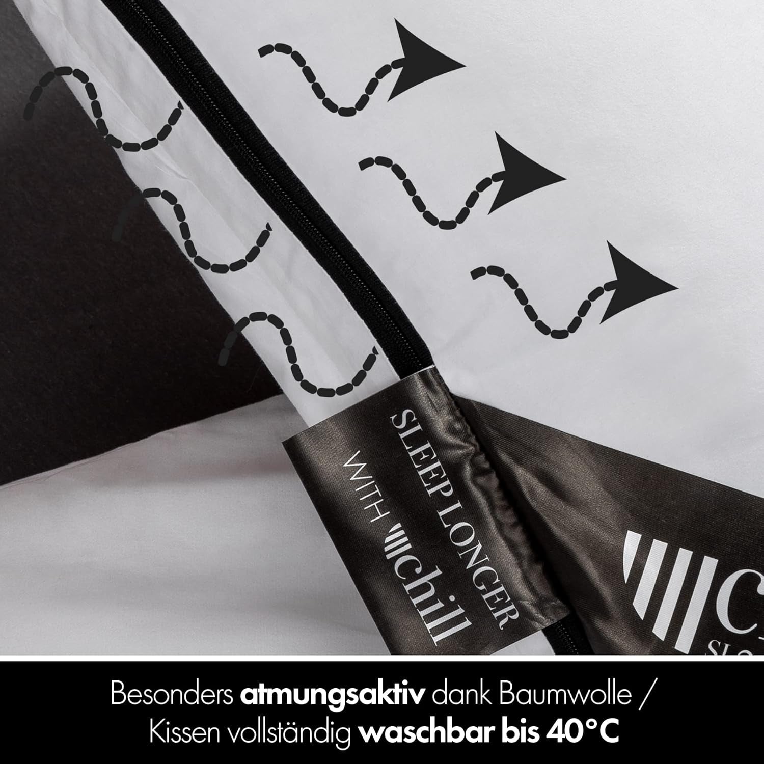 Oreiller 80X80 Cm - Design 2 en 1 - oreiller dans oreiller - grand oreiller de couchage respirant et lavable et 100% vegan - 2 oreillers 3 options - oreiller avec garnissage 600G & 1200G Oreillers standards Naty Shop