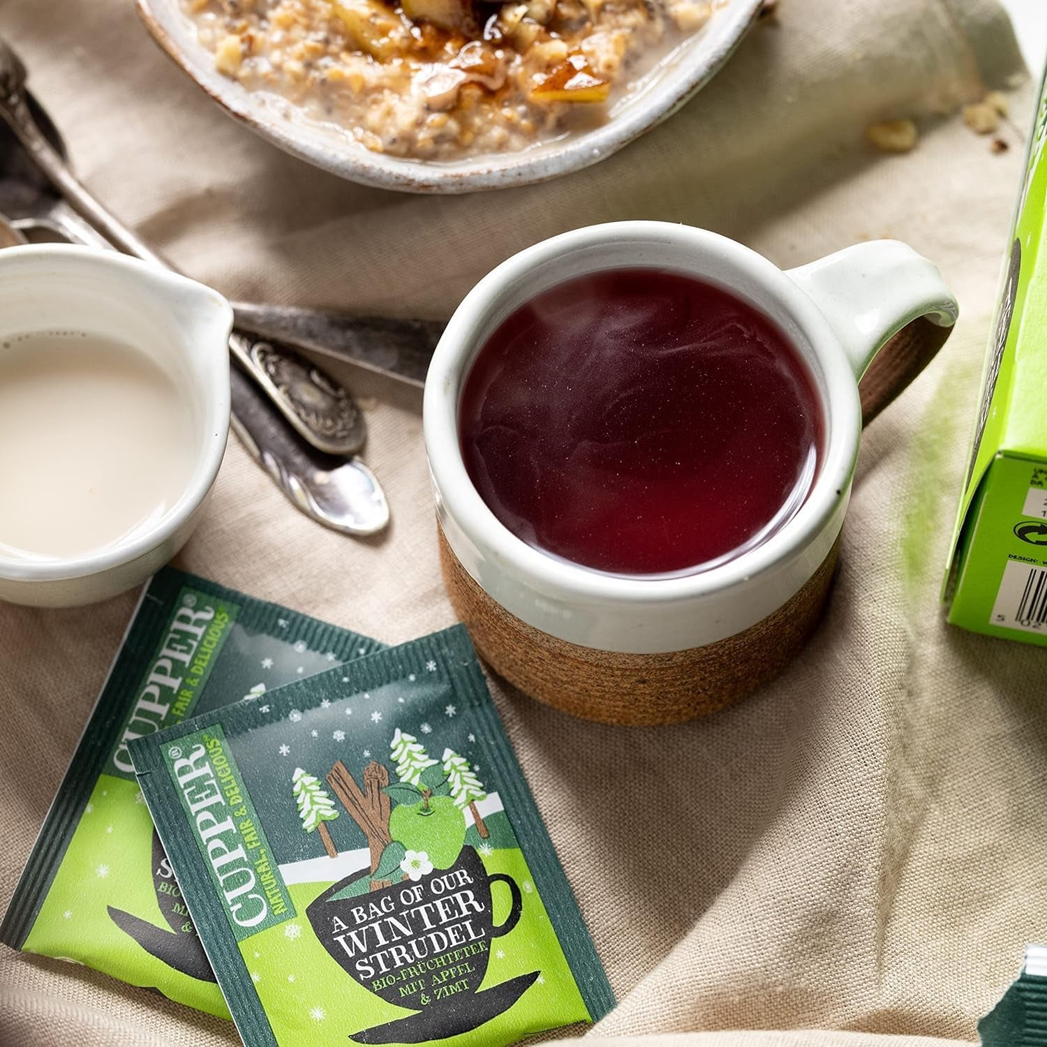 Cupper Ceai de fructe organic „Winter Strudel”, 20 pliculețe de ceai nealbite, ecologic, comerț echitabil