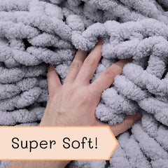 Couverture tricotée épaisse, jeté, 100% tricoté à la main avec du fil chenille géant (127 X 152,4 Cm, gris lilas) Lits et couvertures Adyrescia