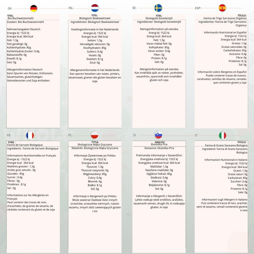 Farine de sarrasin biologique Wholefood Earth 1kg | Cruel | Sans OGM | Végétalien | Certifié biologique