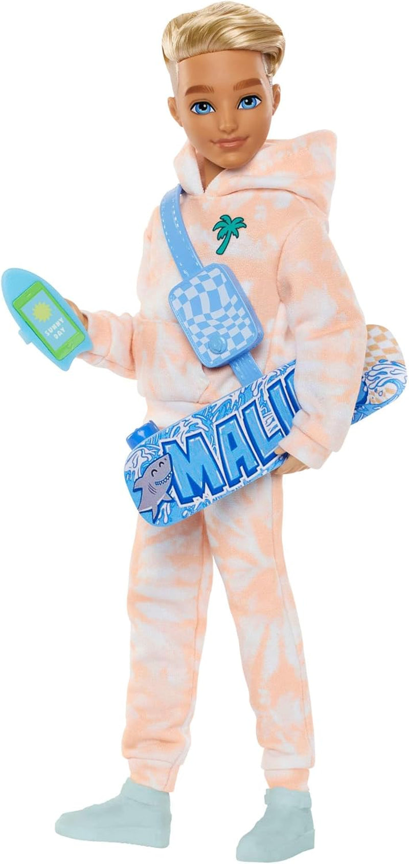 Barbie Dream Besties Poupée et accessoires, poupée mannequin Teresa mobile avec cheveux bruns et pinces à cheveux, 10 pièces sur le thème du jeu vidéo, HYC23 Naty Shop Dolls Summer et Skateboard