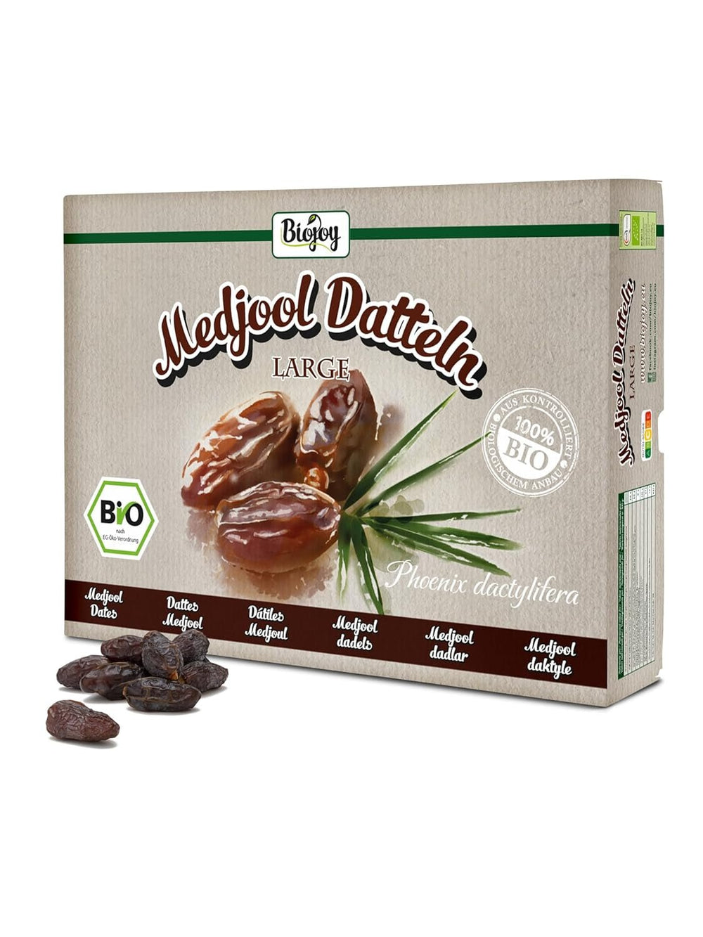 Dattes Biojoy BIO-Medjool d'Israël (5 kg), séchées et entières, non soufrées, Produits déshydratés de la Mer Naty Shop