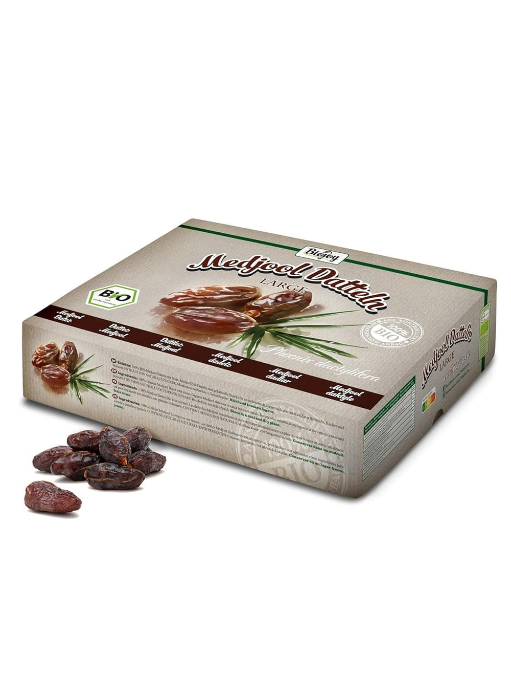 Dattes Biojoy BIO-Medjool d'Israël (5 kg), séchées et entières, non soufrées, Produits déshydratés de la Mer Naty Shop