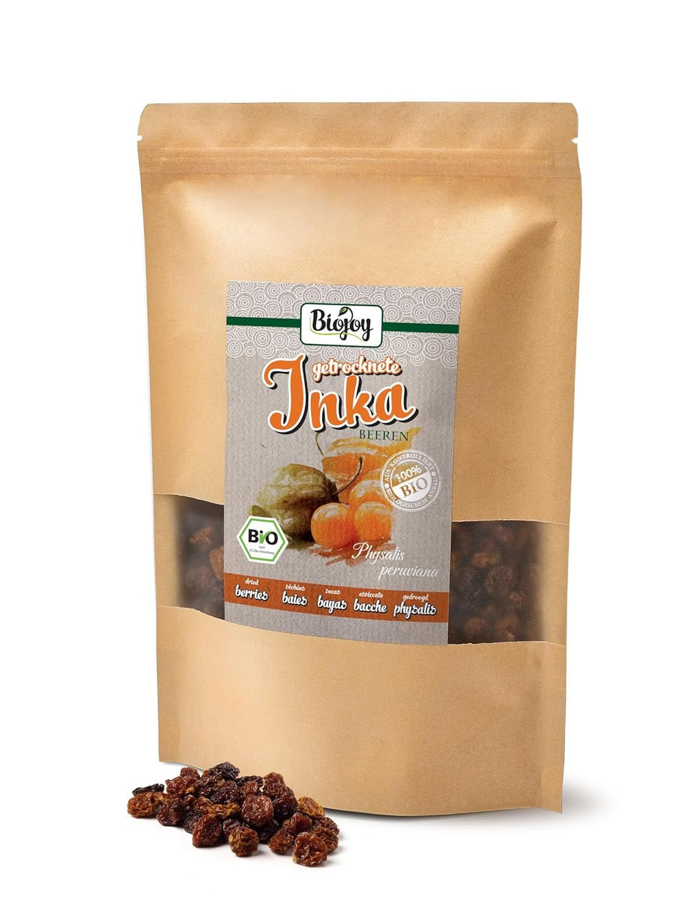 Biojoy BIO-Physalis (1 kg), baies d'Inca séchées et non soufrées Naty Shop produits déshydratés