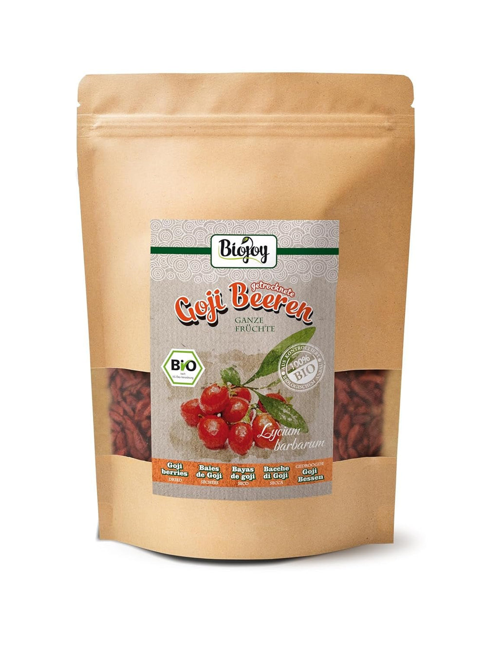 Baies de goji bio séchées Biojoy (1 kg), lupins entiers et sans soufre Naty Shop produits déshydratés 500 G (1 paquet)