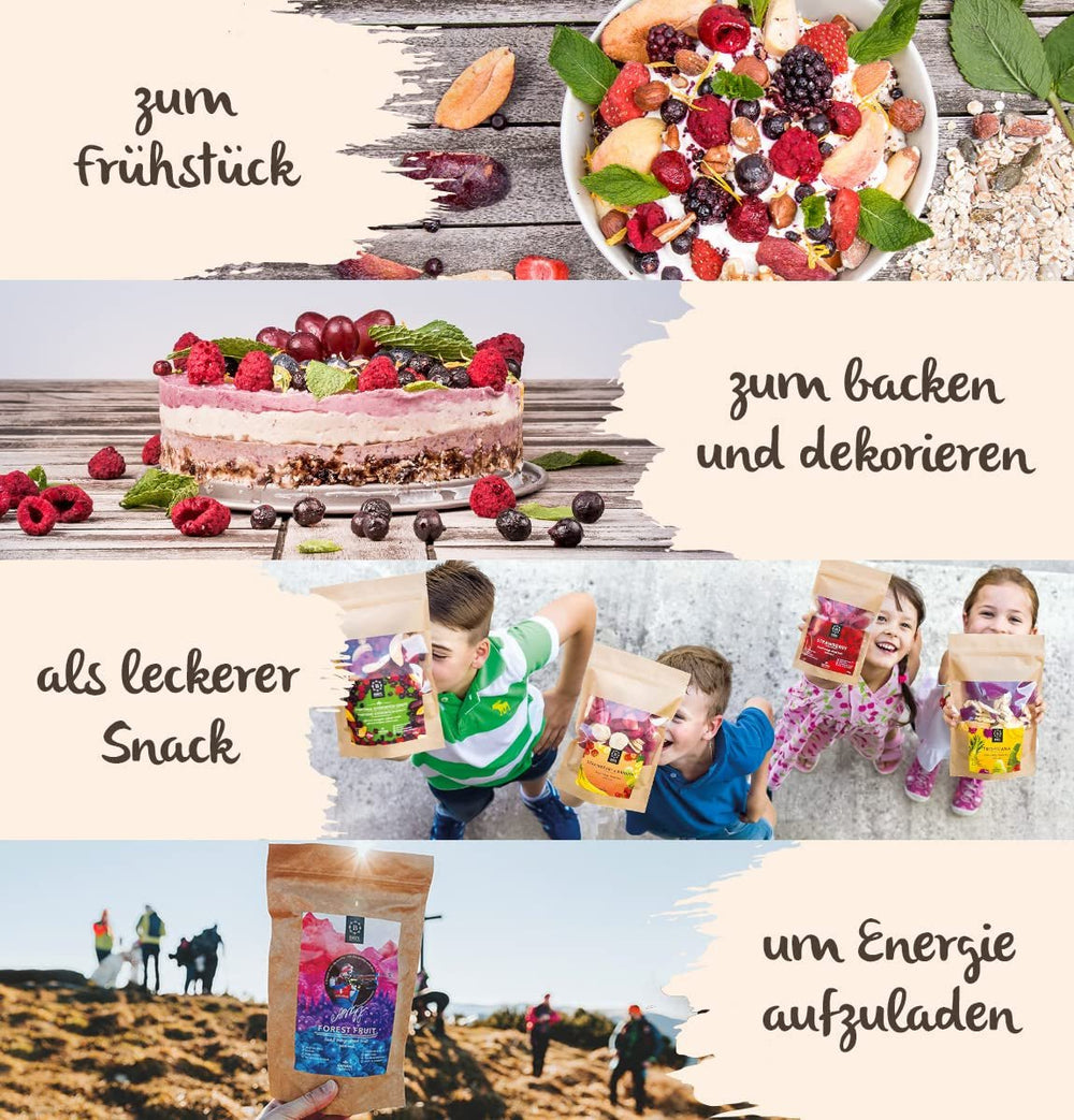 Fraises lyophilisées BRIX | Fraises naturelles 75 g | Great Taste Award pour les fruits séchés et lyophilisés | Sans OGM, sans gluten, végétalien, vitamines retenues Naty Shop Produits déshydratés