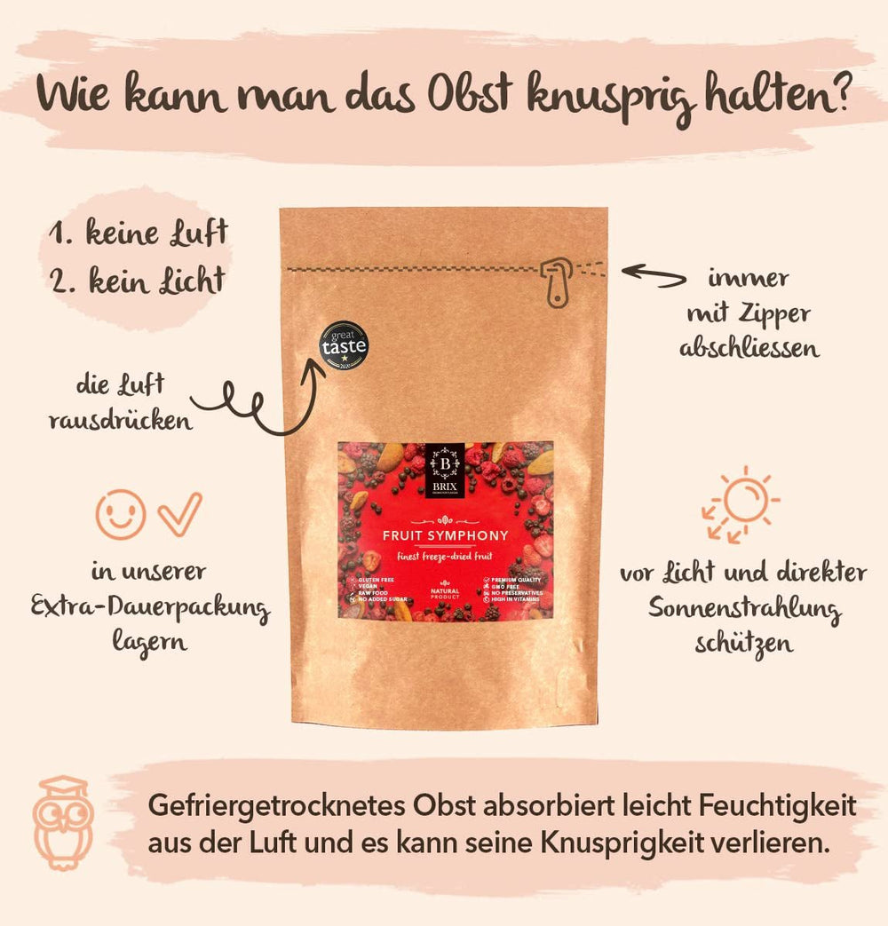 BRIX fructe liofilizate | Amestec natural de fructe uscate 115g | Premiul Great Taste pentru fructe uscate | Fără OMG, fără gluten, vegan, vitamine reținute Produse deshidratate Naty Shop