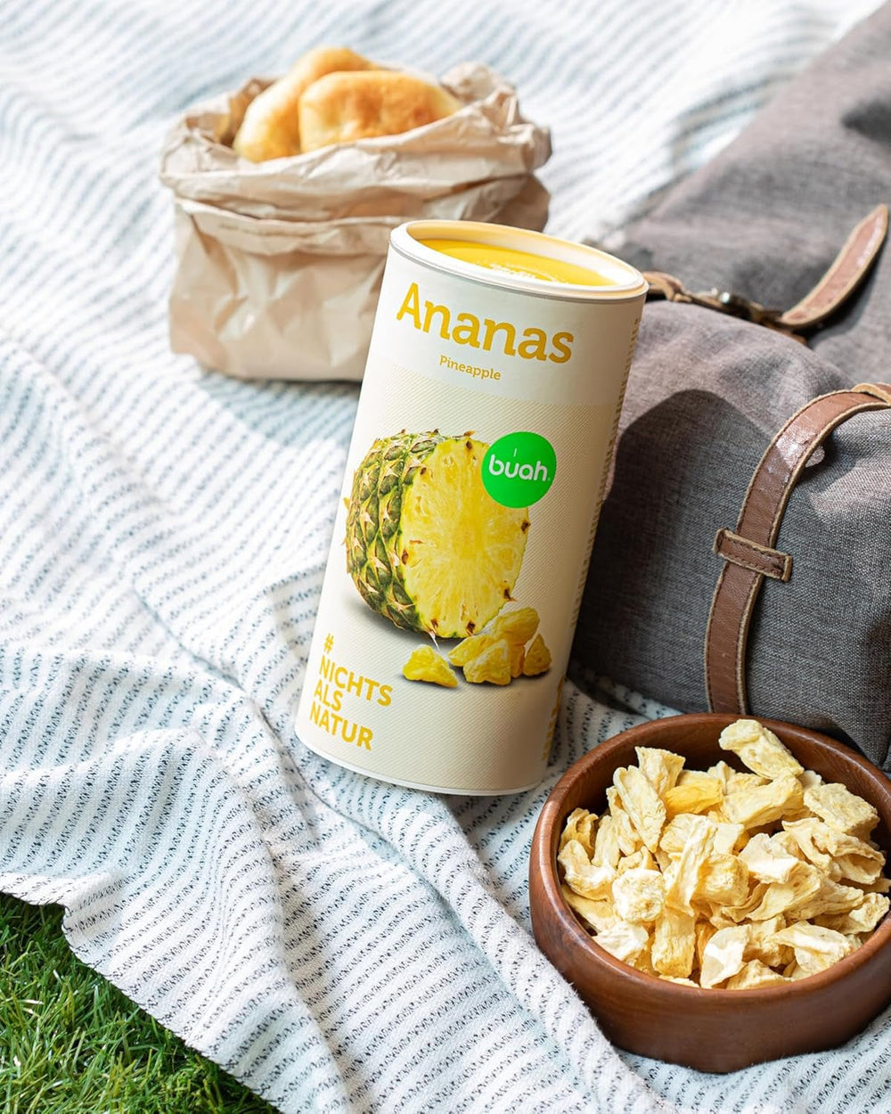 BUAH® Ananas lyophilisé | Chips d'ananas comme collation ou pour le muesli et les desserts | Substitut idéal aux sucreries | Vegan et sans sucre ajouté | 100% fruits lyophilisés | 200 g de produits déshydratés Naty Shop