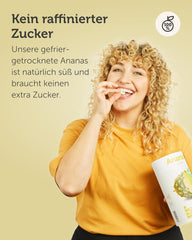 BUAH® Ananas lyophilisé | Chips d'ananas comme collation ou pour le muesli et les desserts | Substitut idéal aux sucreries | Vegan et sans sucre ajouté | 100% fruits lyophilisés | 200 g de produits déshydratés Naty Shop