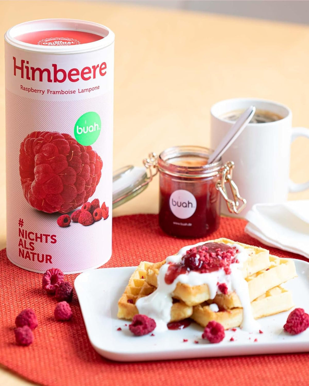 BUAH® Framboise lyophilisée biologique | chips de framboise comme en-cas, pour muesli et desserts | substitut idéal aux sucreries | végétalien et sans sucre ajouté | 120g de produits déshydratés Naty Shop