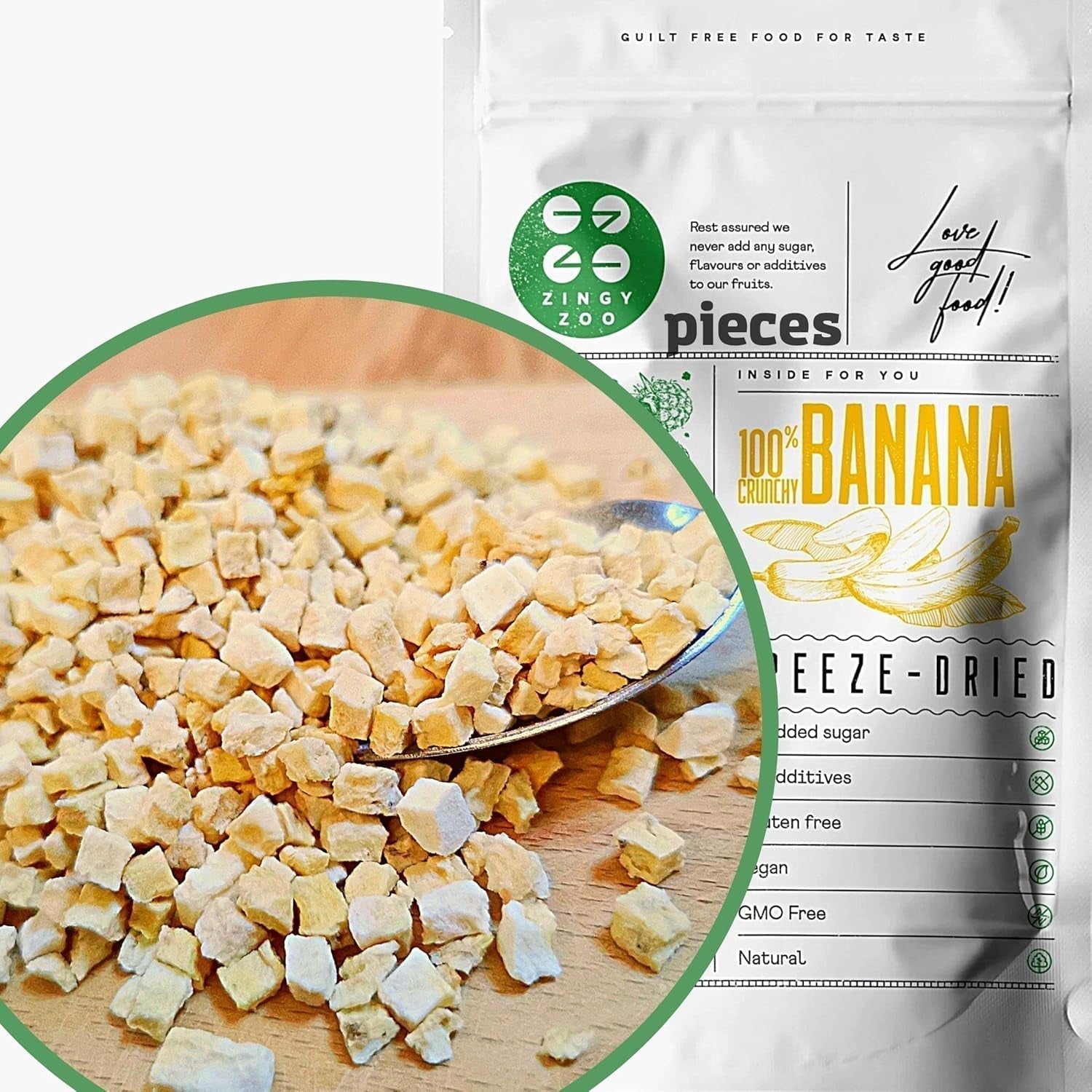 Morceaux de banane lyophilisés | Bananes séchées sans sucre | Bananes lyophilisées Bananes aux fruits secs | Bananes fraîches lyophilisées | Fruits lyophilisés Morceaux de banane Produits déshydratés Naty Shop Titre par défaut