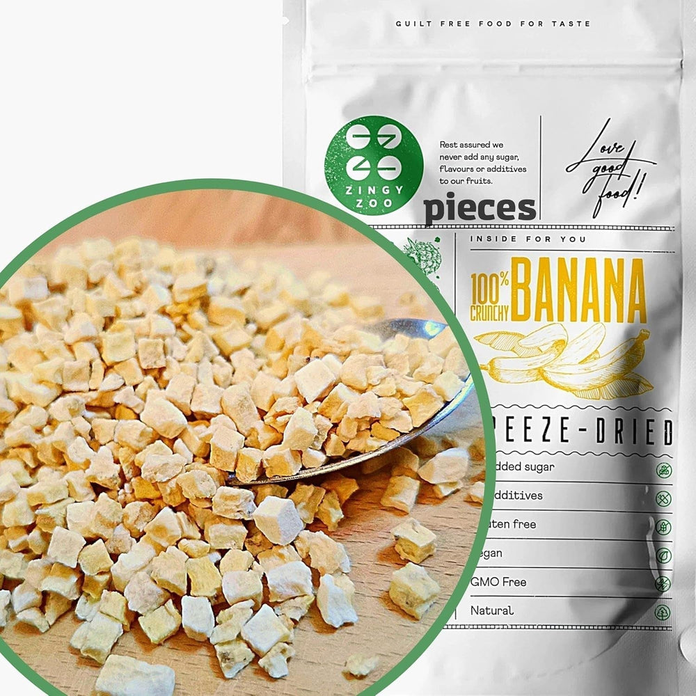 Morceaux de banane lyophilisés | Bananes séchées sans sucre | Bananes lyophilisées Bananes aux fruits secs | Bananes fraîches lyophilisées | Fruits lyophilisés Morceaux de banane Produits déshydratés Naty Shop Titre par défaut