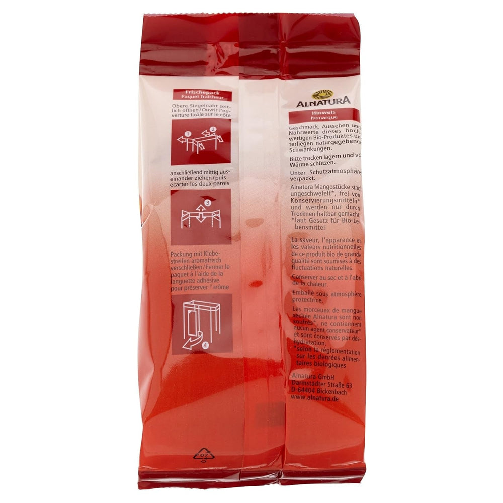 Morceaux de mangue bio séchés, 100g Produits déshydratés Naty Shop