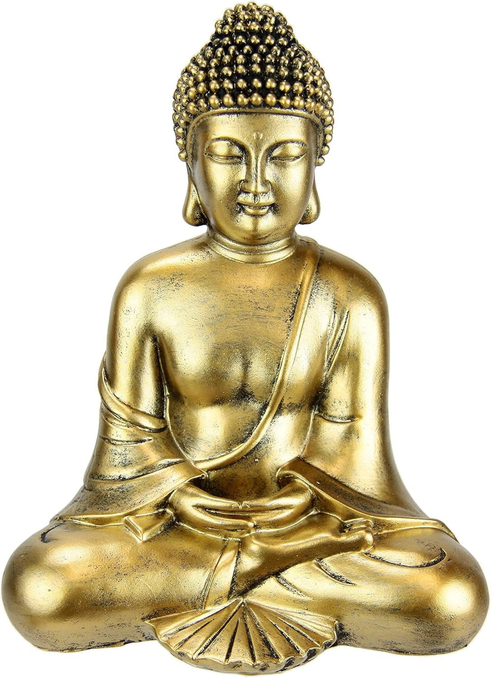 Figurine de Bouddha méditer assis statue figurines sculpture buste statue ornement figure de Bouddha décoration Feng Shui jardin terrasse balcon décoration statue de Bouddha accessoire de maison sculpture de Bouddha figurine de jardin Statuettes et sculptures Naty Shop Or foncé Placement
