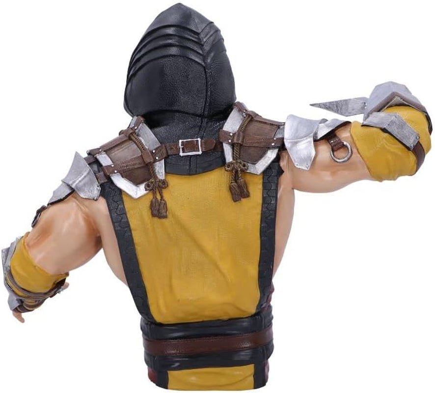 Buste de Scorpion Mortal Kombat sous Licence Officielle, Jaune, 29,5 cm, Statuettes et Sculptures en Résine Synthétique Naty Shop