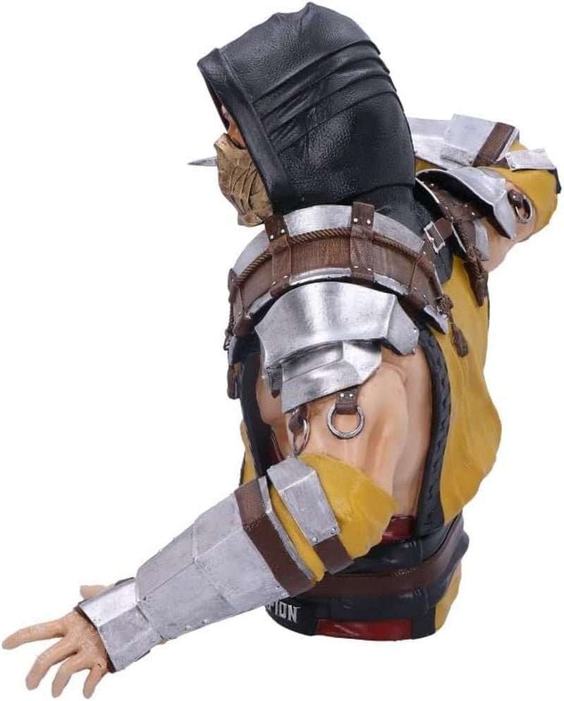 Buste de Scorpion Mortal Kombat sous Licence Officielle, Jaune, 29,5 cm, Statuettes et Sculptures en Résine Synthétique Naty Shop