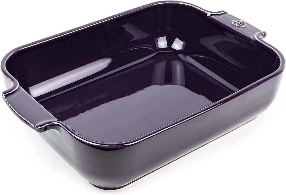 Peugeot Appolia Rechteckige Auflaufform Mit Griffen, Keramik, Schiefer / Grau, 7.2X31X21.7 Cm, Fassungsvermögen: Env. 2 L, 60060 Moules et plaques à pâtisserie Naty Shop Auberginefarben