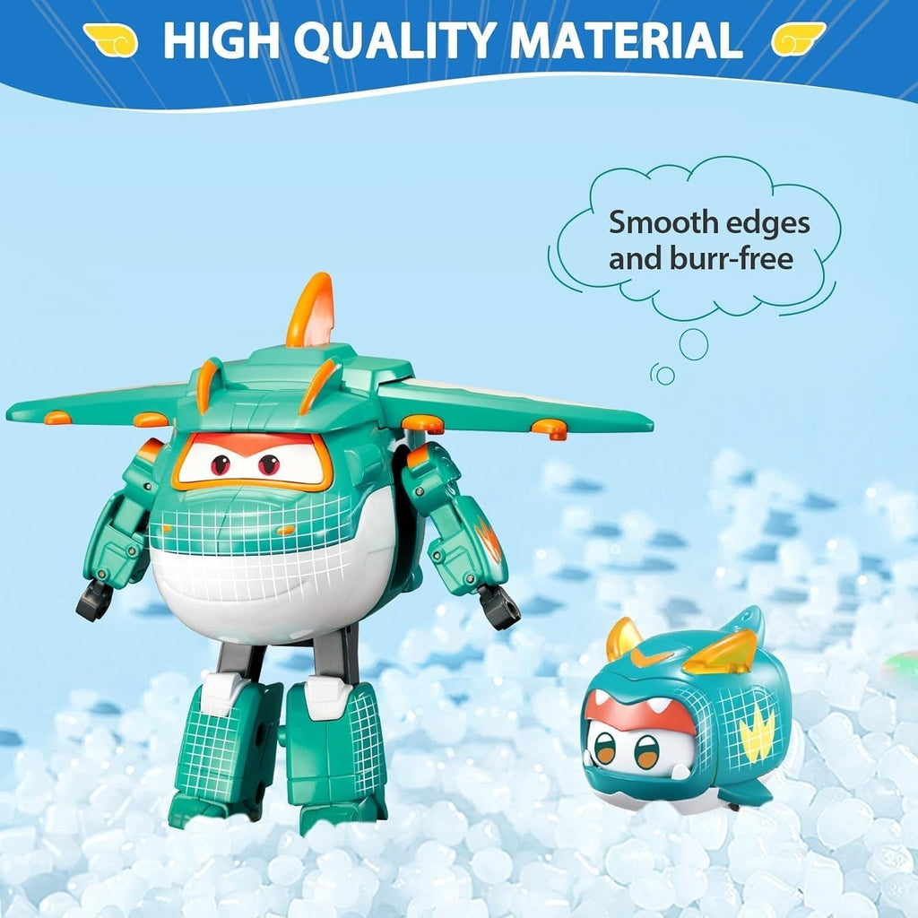 Super Wings EU770447 - Transforming Tino & Pet, figură de joacă transformabilă cu înălțimea de aprox. 14,5 cm și animal de companie cu înălțimea de aprox. 4,3 cm, pentru copii cu vârsta de peste 3 ani Action figures Naty Shop