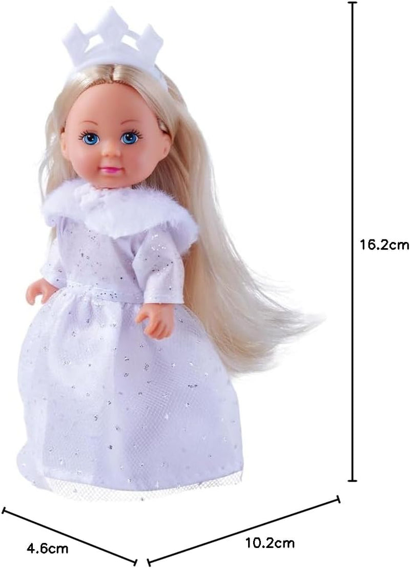 Simba Evi Princess of Love's Dreams, poupée de jeu dans une robe d'hiver de rêve avec bordure en fourrure et éléments pailletés, 12 cm, 3 ans et plus