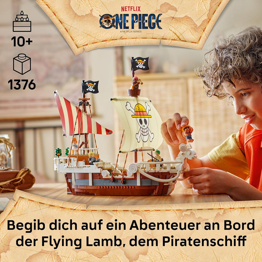 LEGO ONE PIECE - Das Piratenschiff Flying Lamb (Going Merry) - Ensemble de jeux avec 5 figurines - inkl. Luffy, Zoro et Nami - Jeu de construction - Cadeau pour les jeunes, les filles et les fans à partir de 10 ans - 75639