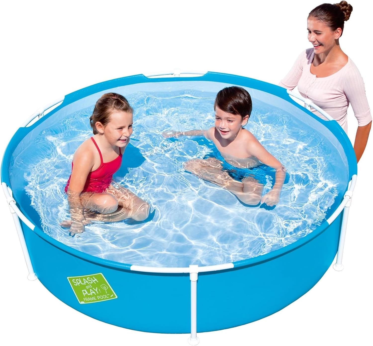 Bestway My First Frame Pool, piscine pour enfants, 152 x 38 cm, 56283, bleu, 152 x 152 x 38 cm