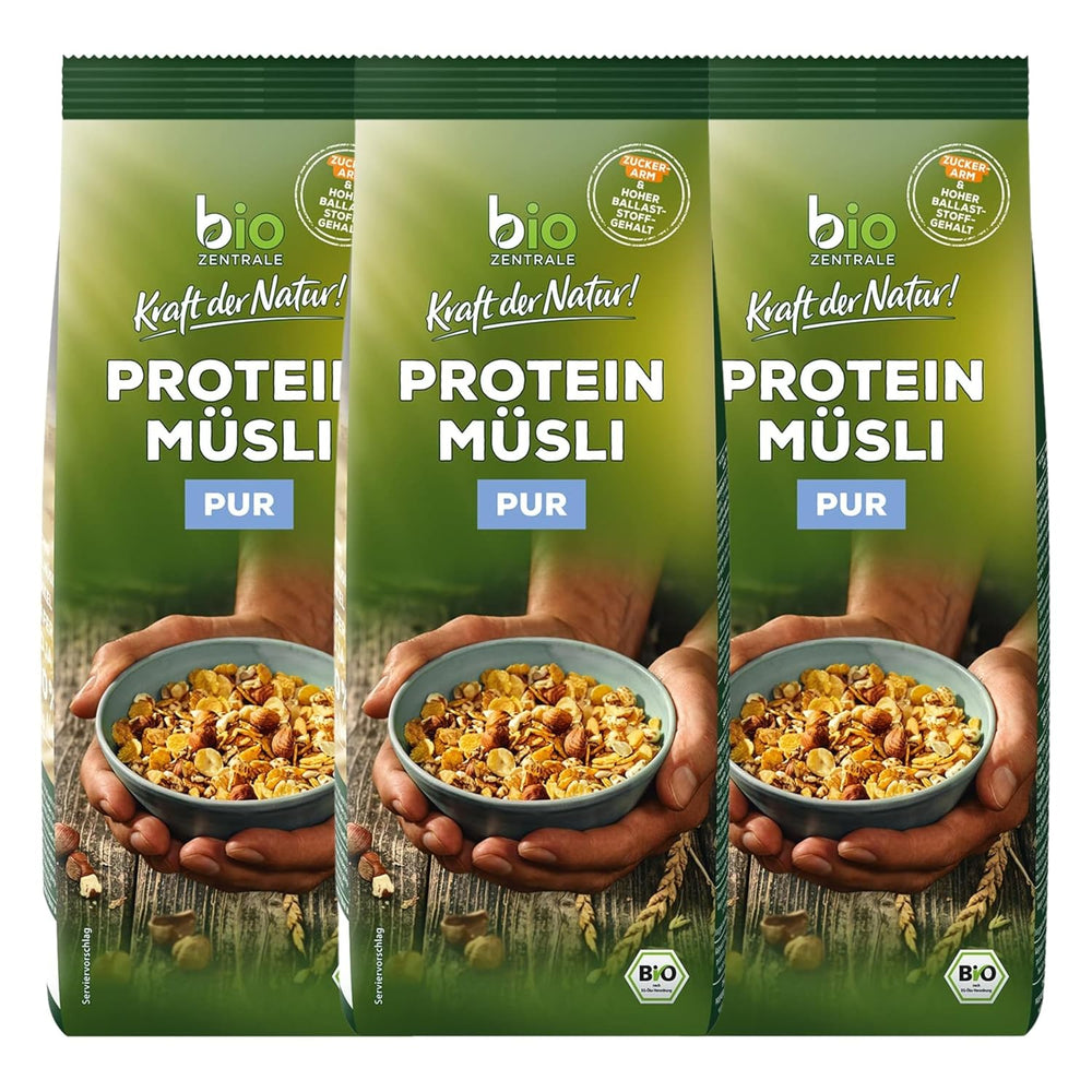 Muesli pure protéine Biozentrale - 375g - Bio au miel - Comme céréales du petit déjeuner ou comme collation