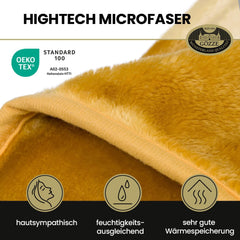 Gözze - Couverture Confortable Sensation Cachemire Premium, 500 G/M², 180 X 220 Cm - Lits et Couvertures moutarde Besuche den Gözze-Store