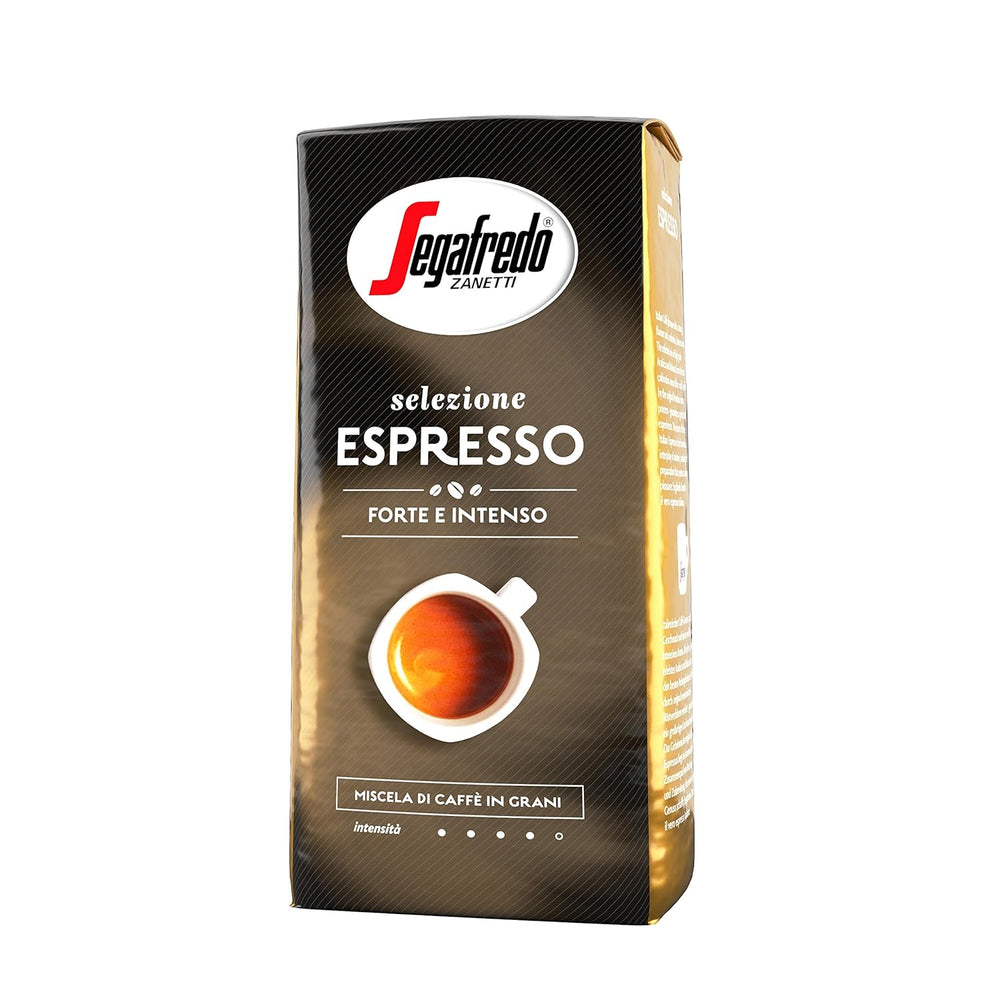 Segafredo Zanetti Selezione Espresso - Grains entiers (paquet de 1 kg) - Convient à toutes les spécialités de café italiennes - Torréfaction moyenne à foncée, saveur forte et intense