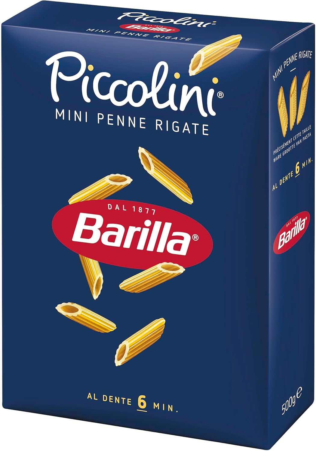 Pâtes Barilla Piccolini Mini Penne Rigate, 500g